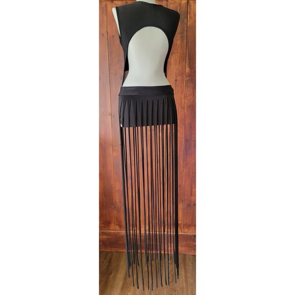 Vintage Uptown USA Black Cut‑Out One‑Piece Swimsuit Size L Made in USA Dramatic - Picture 10 of 16